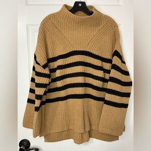 Old Navy Tan and Black Striped Seeater